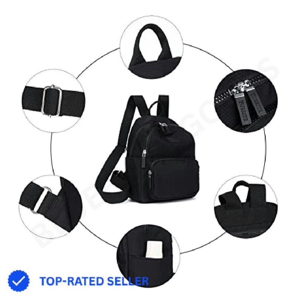 Mini Backpack Purse Waterproof Nylon Lightweight … - image 7